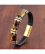 Pulsera de acero inoxidable con piedra Natural y ojo de tigre para hombr... - £19.65 GBP