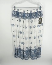 Vince Camuto Womens Rapture Blue White Pleated Maxi Skirt Size Large NWT... - $37.62