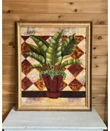 Art Atkinson King #26 A Mixed Media Canvas Fern Plants Framed 2007 23.5 ... - $216.42 CAD
