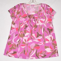 Classic Collections Pink Floral Women&#39;s Blouse Size Medium - £9.03 GBP