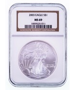 2003 Silver American Eagle Graded by NGC as MS-69 - $71.72