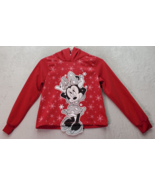Disney Minnie Mouse Hoodie Girls Sz XL Red Snowflake 100% Polyester Long... - $51.92 CAD