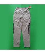 Reebok Men Slim Athletic Pants Size S Inseam 31&quot; 12% Spandex Silver Color  - $35.89