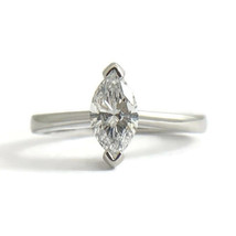 Authenticity Guarantee 
Marquise Solitaire Diamond Platinum Engagement Ring, ... - £1,604.53 GBP
