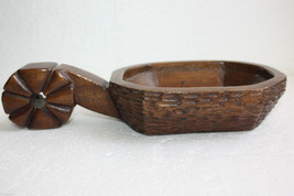 Vintage Hand Carved Rustic Russian Wooden Spoon Kovsh Bowl Cup Kvas Water Rare - £37.83 GBP