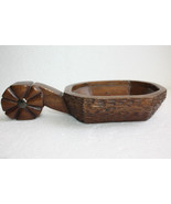 Vintage Hand Carved Rustic Russian Wooden Spoon Kovsh Bowl Cup Kvas Wate... - £36.99 GBP