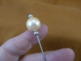 U8-Y) 14mm cream faux pearl beaded silver hatpin Pin hat pins JEWELRY mi... - $206.29 MXN