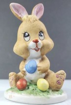 Vintage Easter Bunnyeaster Eggs Russ Berrie Ceramic Handpainted Made In Taiwan - $21.99