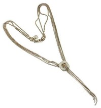 David Yurman DY Sterling Silver Diamond Lariat Waterfall Tassel Necklace... - $1,207.50