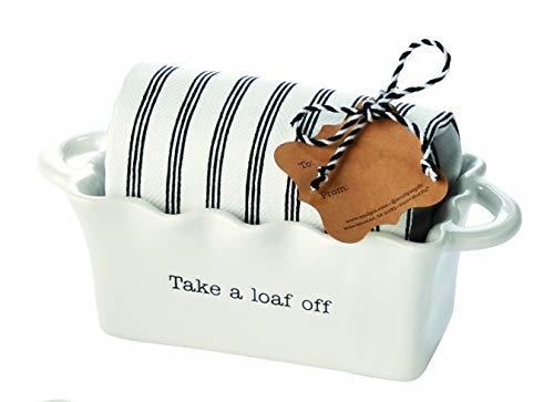 Primary image for Mud Pie TAKE Circa Mini LOAF W Towel, Baker 2 1/2" x 7" x 3" 26" x 18"