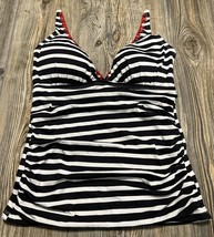 Tommy Bahama Tankini Bathing Suit Top, Padded, Blue/White Stripe Size Small - $21.38