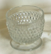 Diamond Point Clear Footed Open Sugar Bowl Indiana Glass - £11.60 GBP