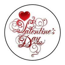 30 Pretty Happy Valentine&#39;s Day Envelope Seals Labels Stickers 1.5&quot; Round Red - £5.89 GBP