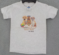 WISCONSIN DELLS T-SHIRT YOUTH SZ XS (2/4) GRAY &quot;BEACH BUM&quot; DOGS WITH SUN... - $9.99