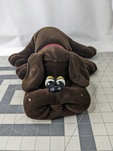 Tonka Pound Puppies Brown Dog Plush Collar 17 Inch  1985 Stuffed Animal Toy - £19.27 GBP