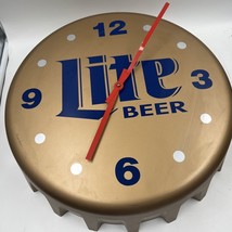 Vintage 1994 16” MILLER LITE Beer Bottle Cap Advertising Battery Clock - Read - £52.35 GBP