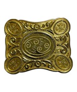Vintage Gold Tone Belt Buckle Ornate Wing Leaf Western Style Cowgirl Squ... - £9.07 GBP