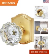 1 Pack Luxury Brass Round Door Knob with Crystal Glass for Modern Interiors - $54.00