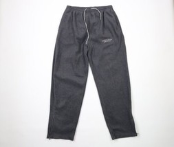 Vintage 90s Perry Ellis Mens Large Faded Spell Out Fleece Sweatpants Pants Gray - £39.65 GBP