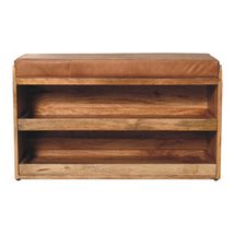 Artisan Furniture Buffalo Hide Pull out Oak-ish Shoe Storage Bench - £461.45 GBP