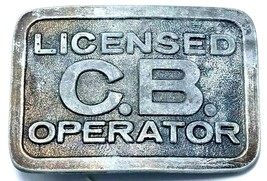 Vtg 1970&#39;s Licensed C B Operator Belt Buckle 3 1/4&quot; x 2 3/8&quot; CB Radio - £6.29 GBP
