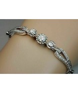 5.00Ct Taglio Rotondo Moissanite Donna Bracciale 14K Placcato Oro Bianco - $447.80