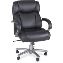 Safco Big &amp; Tall Mid-Back Task Chair - Black Bonded Leather Seat - Mid - $565.99