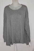 DKNYC Cotton Knit Pull Over Cardigan Sweater Size M/L ~ Gray - £18.95 GBP
