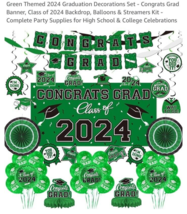 Graduation Themed 2024 Decorations Set - Congrats Grad Banner, Class Cho... - £2.96 GBP