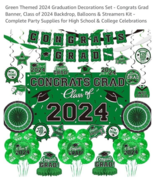 Graduation Themed 2024 Decorations Set - Congrats Grad Banner, Class Cho... - $72.98 MXN