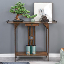 Vintage Hall Console Table Accent Table Entryway With Drawer Storage Shelf Wood - £99.72 GBP