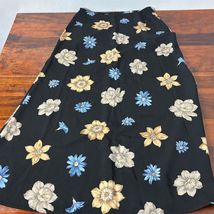 Street Code Women's Floral Maxi Skirt Black Vintage 1990s Size 9 - $22.18