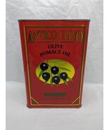 **EMPTY TIN* Antico Ulivo Olive Pomace Oil Tin 6 1/2&quot; X 4&quot; X 9 1/2&quot; - $1,440.51 MXN