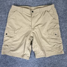 Duluth Trading Co Shorts Mens 42 Khaki Nylon Cargo Elastic Waist Stretch... - $17.47