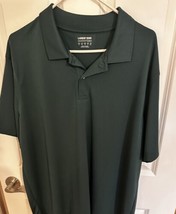 Mens Polo Lands&#39; End Outfitters XL Green Collar Short Sleeve 100 Polyester - £9.00 GBP