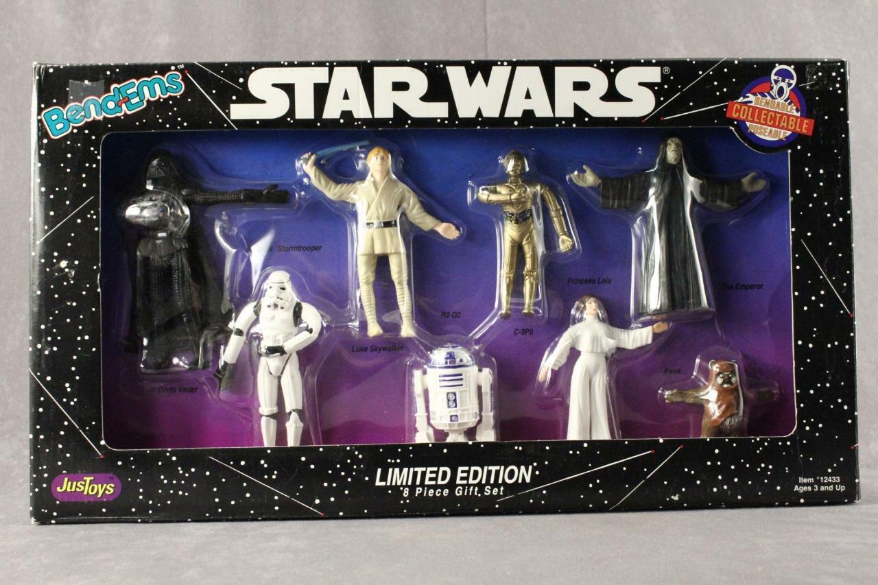Primary image for NOS 1993 Star Wars Toy LE Bend-ems Justoys 8PC Set 12433 Action Figures Boxed