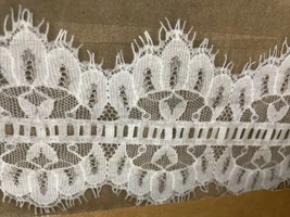 3 Yards 10”White Insert Stretch Eyelash Lace Trim - $6.99
