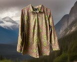 Lands End Long Sleeved Button Front Shirt Womens Size 20W Pink Green Pai... - $16.71