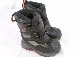 Athletech child Winter Boots Black/orange Children's Size 9 used/preowne... - $13.49