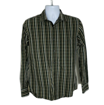 Perry Ellis Men&#39;s Button Up Collared Dress Shirt ~ Sz S ~ Green ~ Striped - £17.19 GBP