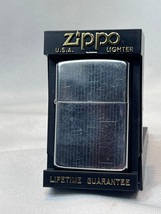 1988 Vtg Zippo Silvertone Pinstripe Refillable Torch Lighter Blank Initi... - $34.60