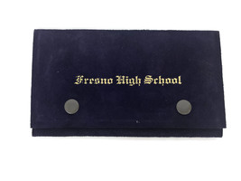 Vintage 1928 Fresno High School Diploma California In Purple Suede Leather Case - £18.11 GBP