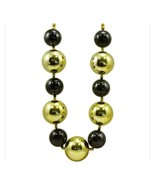 1 Pair New Orelans Big Necklace Black &amp; Gold Mardi Gras Beads - $16.66
