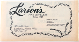 1983 Larson&#39;s Fine Jewelers Advertisement Fairbanks Alaska Jewelry Vinta... - $368.38 MXN