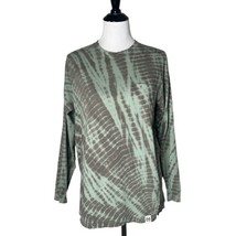 PINK Victoria&#39;s Secret Tie Dye Campus Tee Womens Size XS Green Shirt Long Sleeve - £13.44 GBP