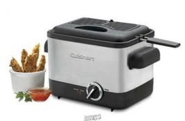 Cuisinart Steel Compact Deep Fryer 375°F Die-cast Frying Bowl Charcoal F... - £72.30 GBP