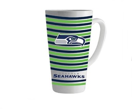 Seattle Seahawks NFL 1877 Striped Ceramic Latte Coffee Mug Tea Cup 16 oz - £18.99 GBP