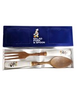 Vtg Disney Gourmet Mickey Mouse Serving Salad Fork &amp; Spoon, Ceramic Hand... - $549.49 MXN