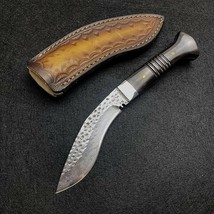 New Damascus Steel Forged Kukri Knife with Ebony Handle  - £66.14 GBP