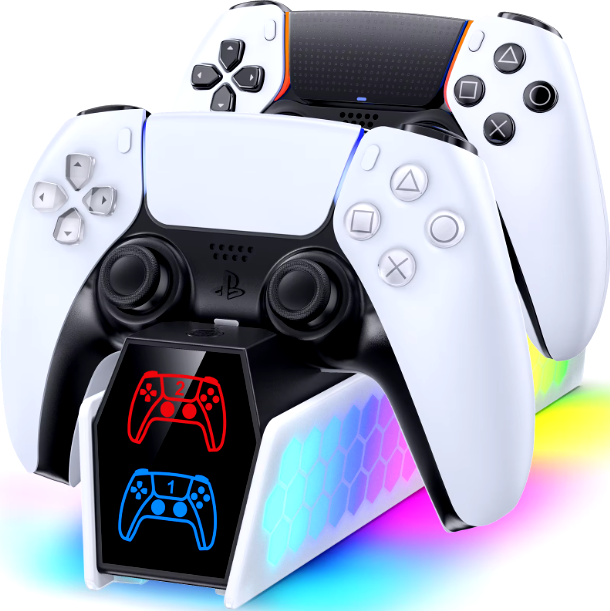 PlayStation 5 Double Charger for PS5 Controllers Dual Charging Station Stand RGB